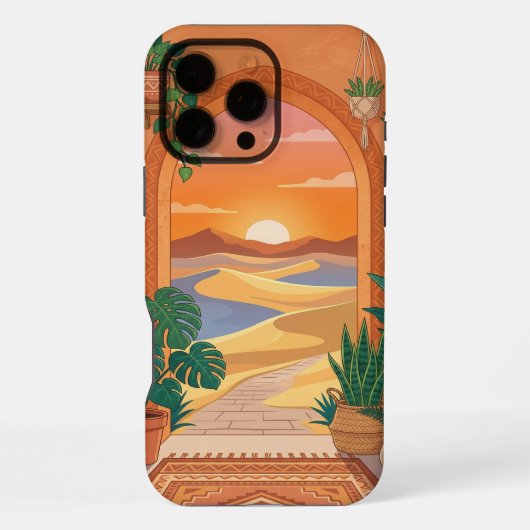 Boho Terracotta iPhone 16 Pro Max Hoesje | Tropisc (Achterkant)