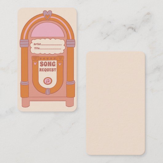 Boho Terracotta Jukebox Song Request Kaart (Voorkant / Achterkant)