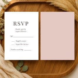 Boho Terracotta Klei Minimalistische Huwelijks RSV RSVP Kaartje
