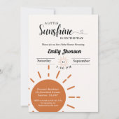 Boho terracotta kleine shunshine baby shower kaart (Voorkant)