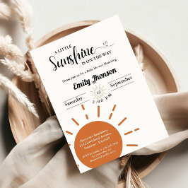 Boho terracotta kleine shunshine baby shower kaart