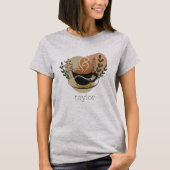 Boho terracotta koffie thema gepersonaliseerd t-shirt (Voorkant)