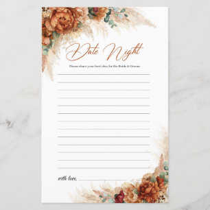 Boho terracotta koperen florale Date Night Ideeën