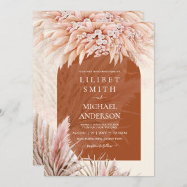 Boho Terracotta Koraal Pampasgras Bruiloft