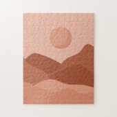 Boho Terracotta Landscape Mountains & Moon Sun Legpuzzel (Verticaal)