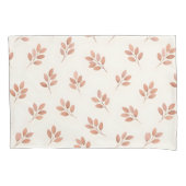 Boho Terracotta Leaf Botanical Pattern Pillowcase Kussensloop (Voorkant-Links)