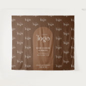 Boho Terracotta Logo Step & Repeat Evenementenacht Wandkleed (Voorkant (horizontaal))