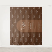 Boho Terracotta Logo Step & Repeat Evenementenacht Wandkleed (Voorkant)