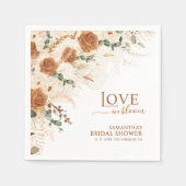 Boho Terracotta Love in Bloom Bridal Shower Servet (Voorkant)