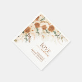 Boho Terracotta Love in Bloom Bruidsdiner Servet (Hoek)