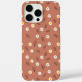 Boho Terracotta Madeliefjes Verspreide Matte Hoes (Achterkant)