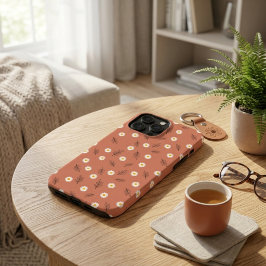 Boho Terracotta Madeliefjes Verspreide Matte Hoes