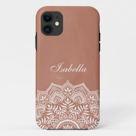 Boho Terracotta Mandala Aangepaste naam Case-Mate iPhone Case