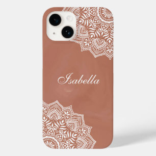 Boho Terracotta Mandala Aangepaste naam Case-Mate iPhone 14 Hoesje
