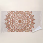 Boho Terracotta Mandala Aangepaste naam Strandlaken (Voorkant)
