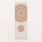 Boho Terracotta Mandala op Ivory Custom Name Yogamat (Voorkant)