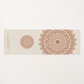 Boho Terracotta Mandala op Ivory Custom Name Yogamat (Voorkant (horizontaal))