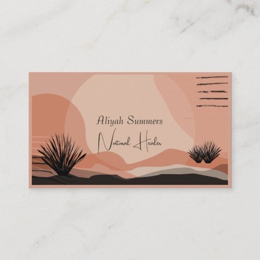 Boho Terracotta Meditative Desert Visitekaartje (Voorkant)