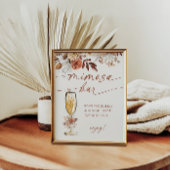 Boho Terracotta Mimosa Bar Bloemen Poster