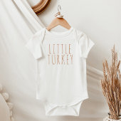 Boho Terracotta Minimal Little Turkey Thanksgiving Romper