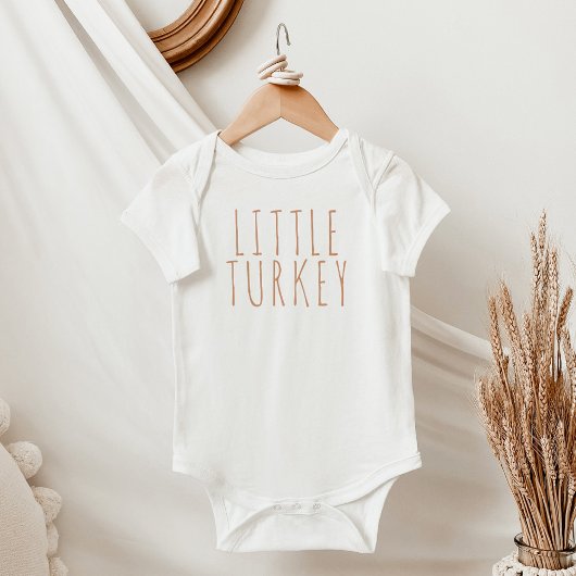 Boho Terracotta Minimal Little Turkey Thanksgiving Romper