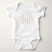 Boho Terracotta Minimal Little Turkey Thanksgiving Romper (Voorkant)
