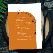 Boho Terracotta Minimale Tekst Bridal Brunch Menu