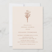 Boho Terracotta Minimalist Floral Vrijgezellenfees Kaart (Voorkant)