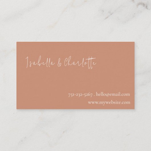 Boho Terracotta Minimalist Visitekaartje (Achterkant)