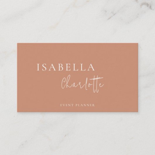 Boho Terracotta Minimalist Visitekaartje (Voorkant)