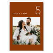 Boho Terracotta Minimalist Wedding Foto Kaart (Achterkant)