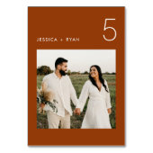 Boho Terracotta Minimalist Wedding Foto Kaart (Voorkant)