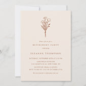 Boho Terracotta Minimalistisch Bloemen Pensioen Pa Kaart (Voorkant)