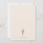 Boho Terracotta minimalistisch botanisch boeket Save The Date (Achterkant)