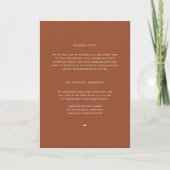 Boho Terracotta Minimalistische Botanische Bruilof Programma (Achterkant)