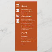 Boho Terracotta Minimalistische Wedding Menu Kaart (Voorkant)