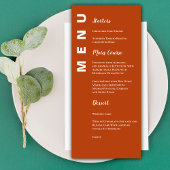 Boho Terracotta Minimalistische Wedding Menu Kaart