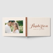 Boho Terracotta Modern Calligraphy Wedding Gastenboek (Volledig)