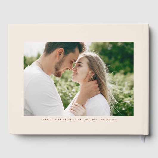 Boho Terracotta Modern Calligraphy Wedding Gastenboek (Achterkant)