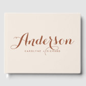 Boho Terracotta Modern Calligraphy Wedding Gastenboek (Voorkant)