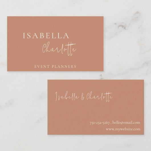 Boho Terracotta Modern Visitekaartje (Voorkant / Achterkant)