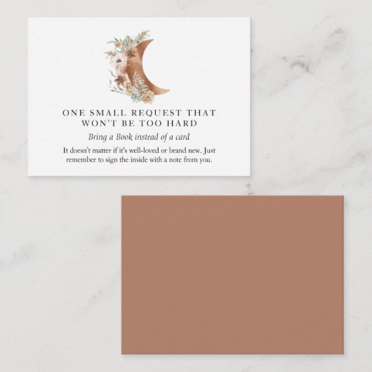 Boho Terracotta Moon Book Request Kaart (Voorkant / Achterkant)