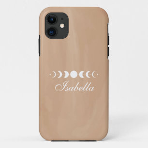 Boho Terracotta Moon Phases Aangepaste naam Case-Mate iPhone Case