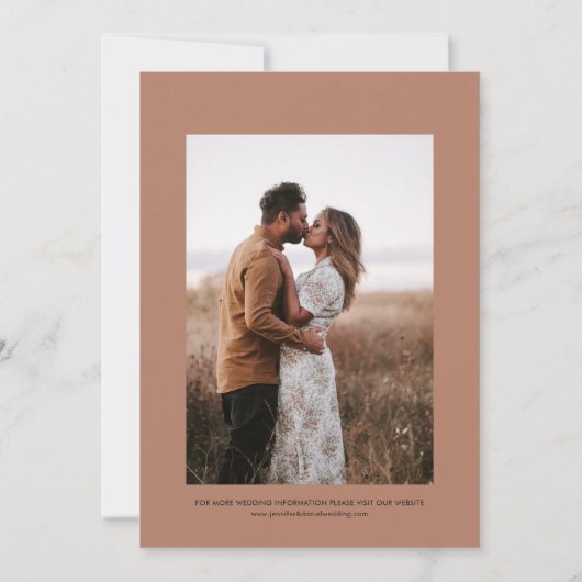 Boho Terracotta Moon Photo Save the Date Kaart (Achterkant)