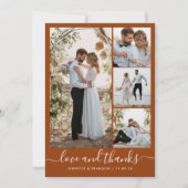 Boho Terracotta multi foto bruiloft Bedankkaart (Voorkant)