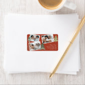 Boho Terracotta Multiphoto Kerstmis dennenboom Etiket (Insitu)