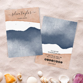 Boho Terracotta Navy Jewelry Holder Social Media Visitekaartje