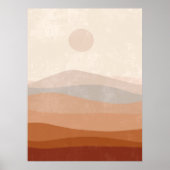 Boho Terracotta Neutrale Abstracte Landschapskunst Poster (Voorkant)