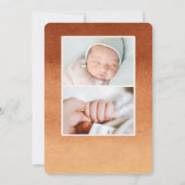 Boho Terracotta Ombre Foto Geboortedatum Aankondig Kaart (Achterkant)