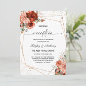 Boho Terracotta Ontvangst Uitnodiging (Staand voorkant)